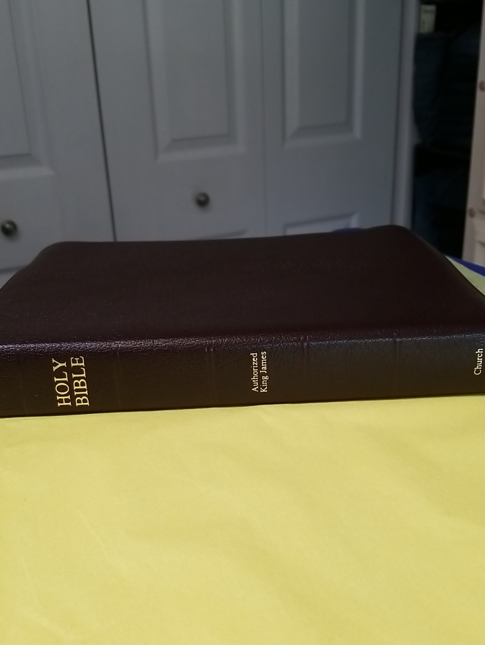 Holy Bible King James leather bound EUC